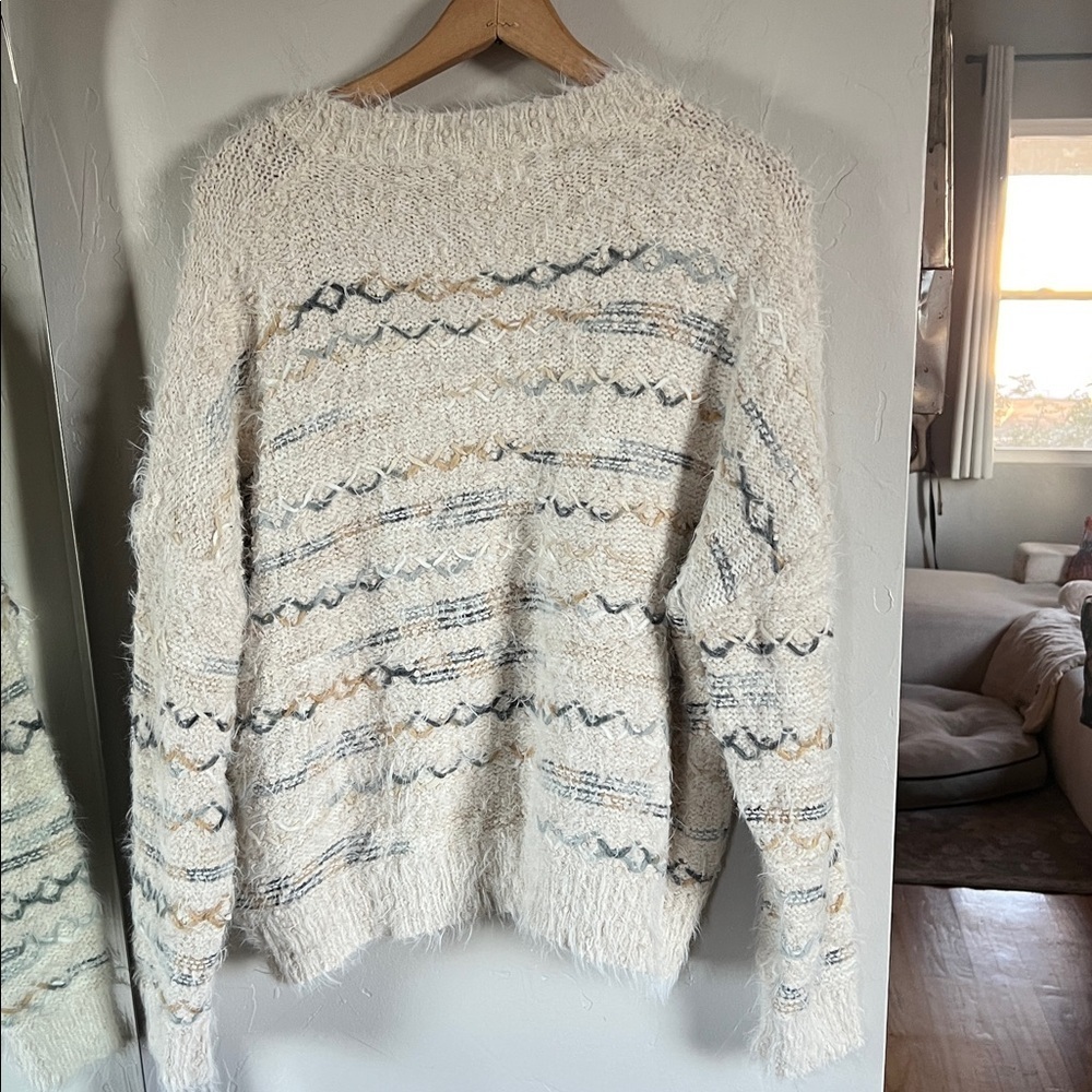 Altar'd State Cream and Gray Patterned Sweater - Picture 4 of 4